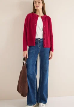 Cecil Pullover & Sweatshirts*Federgarn Ripp-Strickjacke beaujolais red