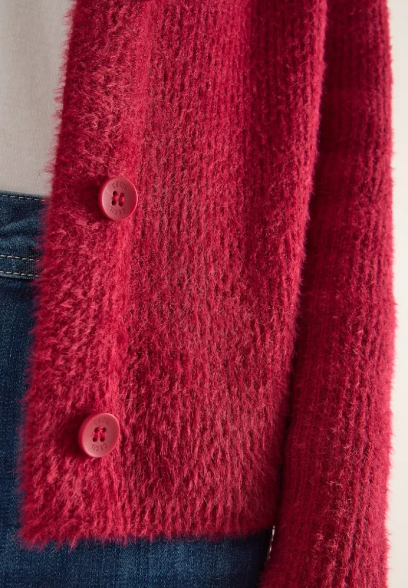 Cecil Pullover & Sweatshirts*Federgarn Ripp-Strickjacke beaujolais red