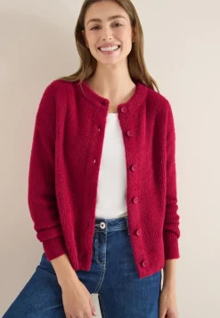 Cecil Pullover & Sweatshirts*Federgarn Ripp-Strickjacke beaujolais red