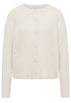 Cecil Pullover & Sweatshirts*Federgarn Ripp-Strickjacke light greige
