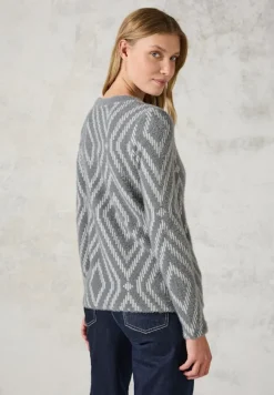 Cecil Shirts*Federgarn Shirt mit Muster platinum grey mel.