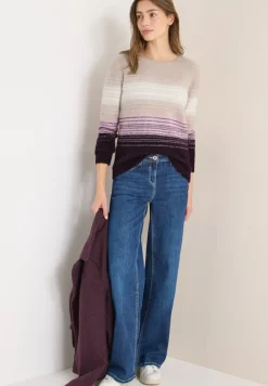 Cecil Pullover & Sweatshirts*Federgarn Streifenpullover eggplant red