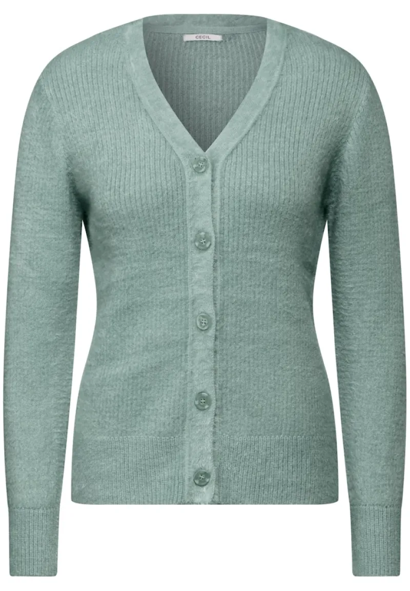 Cecil Pullover & Sweatshirts*Federgarn-Cardigan iced salvia green