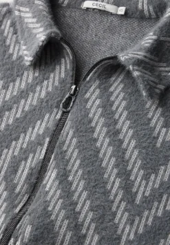 Cecil Pullover & Sweatshirts*Federgarn-Cardigan mit Print platinum grey mel.