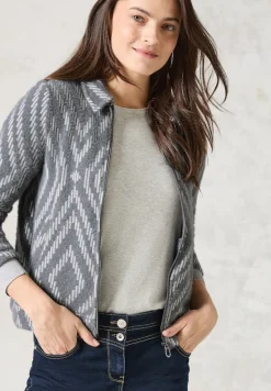 Cecil Pullover & Sweatshirts*Federgarn-Cardigan mit Print platinum grey mel.