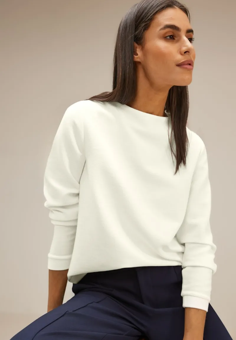 Street One Pullover & Sweatshirts*Feines Langarmshirt lucid white