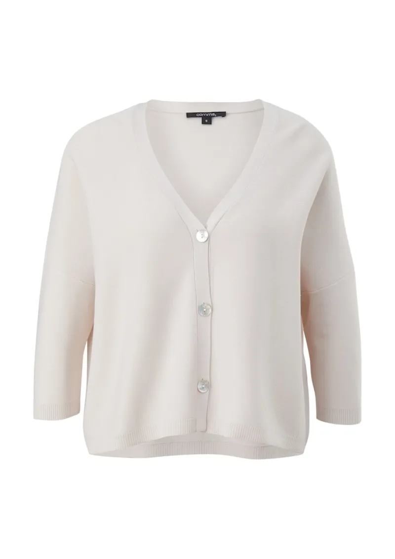 Comma Pullover & Sweatshirts*Feinstrick-Cardigan aus Viskosemix Beige