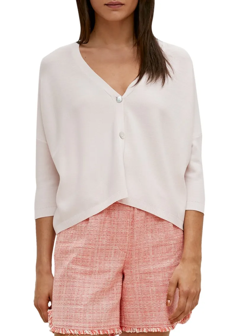 Comma Pullover & Sweatshirts*Feinstrick-Cardigan aus Viskosemix Beige