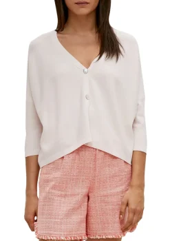 Comma Pullover & Sweatshirts*Feinstrick-Cardigan aus Viskosemix Beige