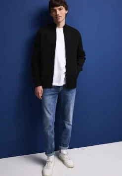 Street One Men Pullover & Sweatshirts|Big Boys*Feinstrickjacke mit Zipper Black
