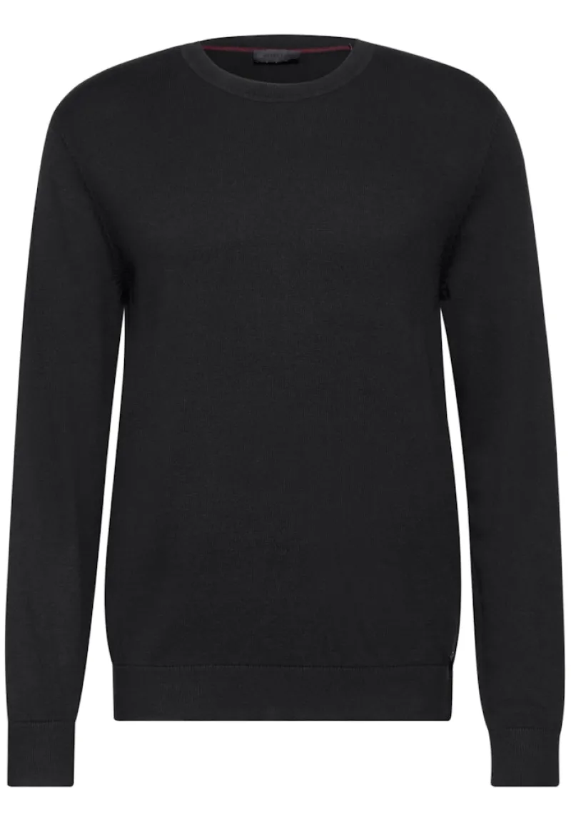 Street One Men Pullover & Sweatshirts|Big Boys*Feinstrickpullover Black