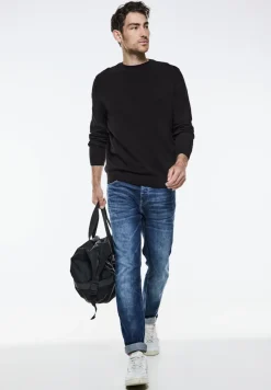 Street One Men Pullover & Sweatshirts|Big Boys*Feinstrickpullover Black