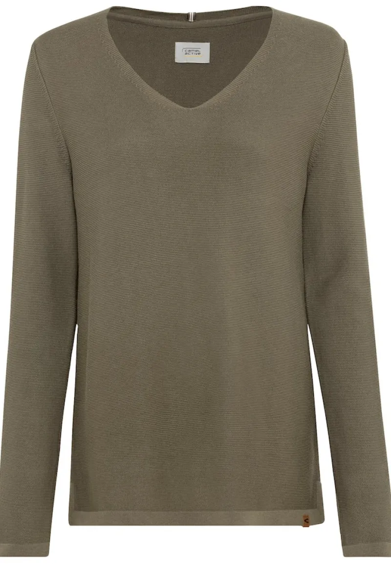 Camel Active Pullover & Sweatshirts*Feinstrickpullover mit V-Ausschnitt olive