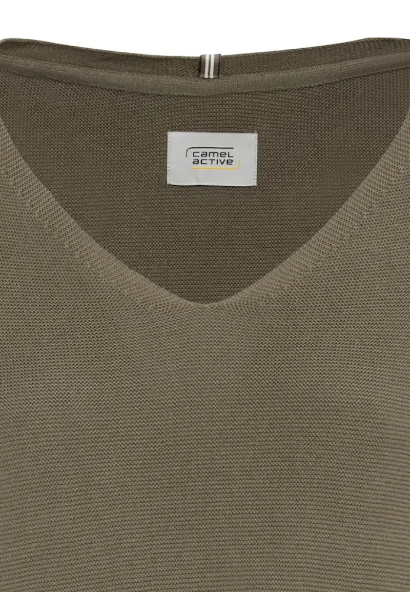 Camel Active Pullover & Sweatshirts*Feinstrickpullover mit V-Ausschnitt olive