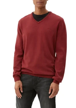 s.Oliver Pullover & Sweatshirts|Big Boys*Feinstrickpullover mit V-Ausschnitt Rot
