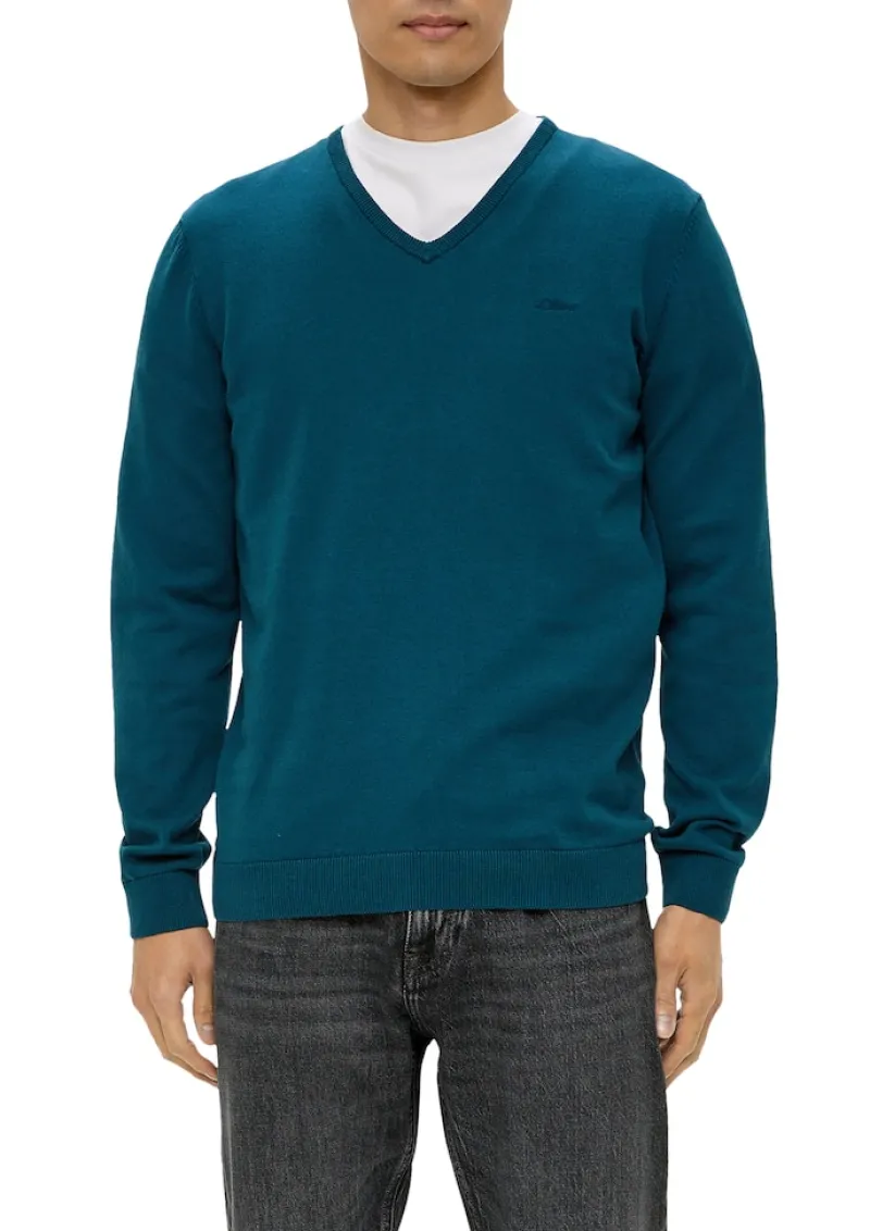 s.Oliver Pullover & Sweatshirts|Big Boys*Feinstrickpullover mit V-Ausschnitt petrol