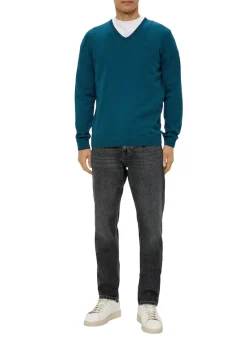 s.Oliver Pullover & Sweatshirts|Big Boys*Feinstrickpullover mit V-Ausschnitt petrol