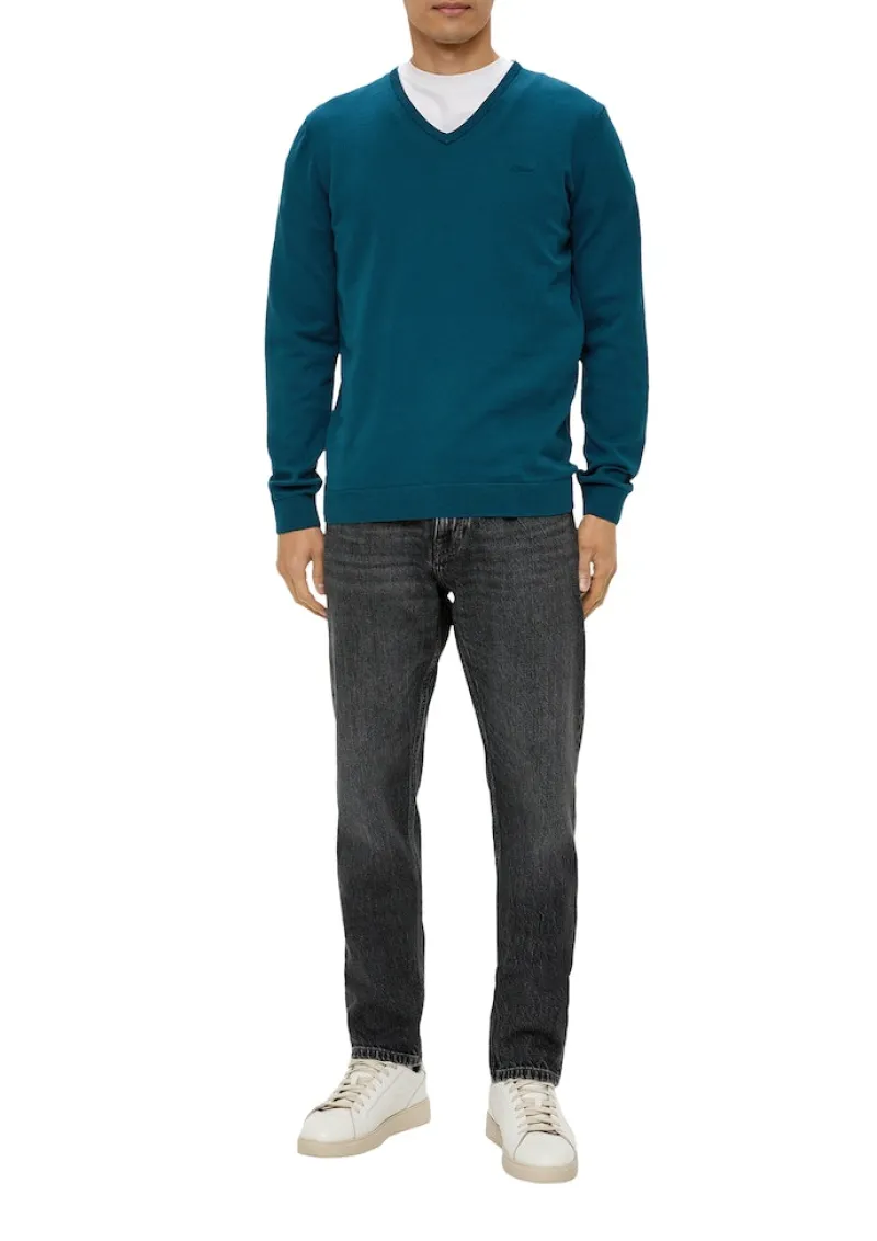 s.Oliver Pullover & Sweatshirts|Big Boys*Feinstrickpullover mit V-Ausschnitt petrol