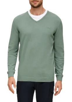 s.Oliver Pullover & Sweatshirts|Big Boys*Feinstrickpullover mit V-Ausschnitt grün1