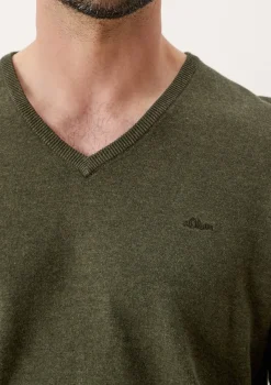 s.Oliver Pullover & Sweatshirts|Big Boys*Feinstrickpullover mit V-Ausschnitt grün2