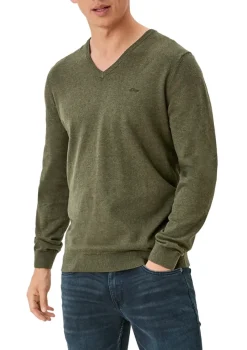 s.Oliver Pullover & Sweatshirts|Big Boys*Feinstrickpullover mit V-Ausschnitt grün2