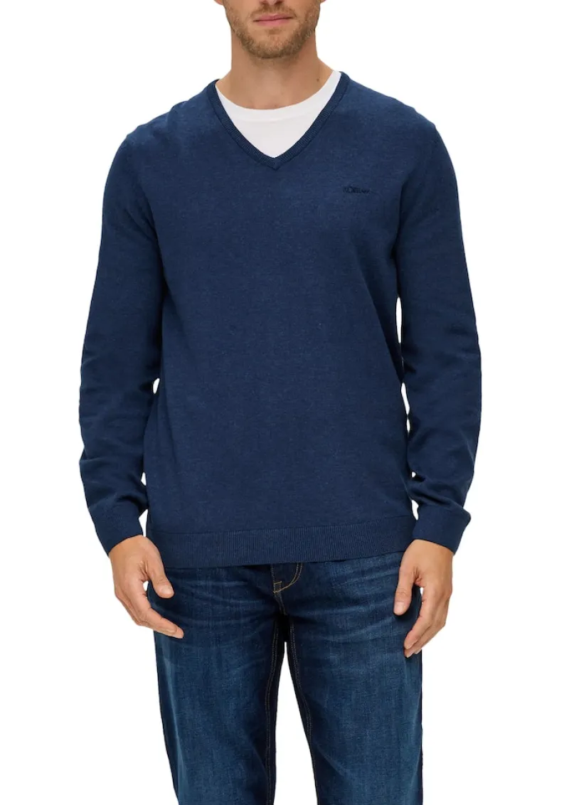 s.Oliver Pullover & Sweatshirts|Big Boys*Feinstrickpullover mit V-Ausschnitt blau2