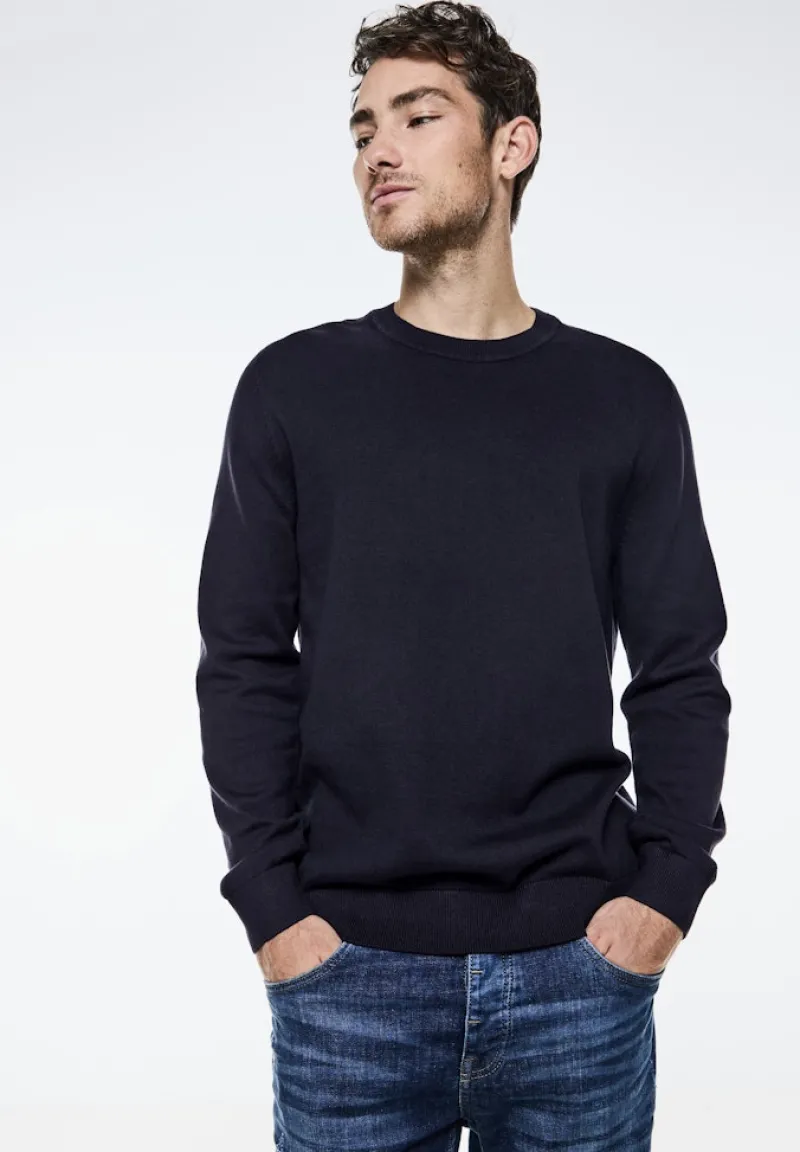 Street One Men Pullover & Sweatshirts|Big Boys*Feinstrickpullover nightfall blue