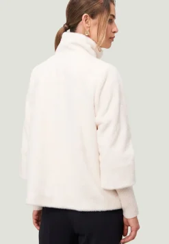 Zero Jacken*Fellimitat-Jacke mit Stehkragen Eggnog