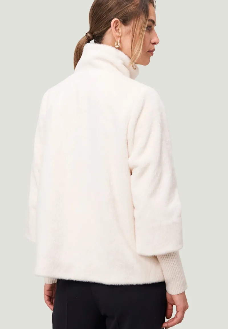 Zero Jacken*Fellimitat-Jacke mit Stehkragen Eggnog