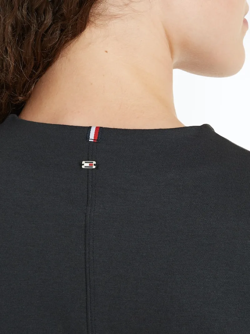Tommy Hilfiger Kleider*F&F INTERLCK MODAL KNEE DRS SS Black