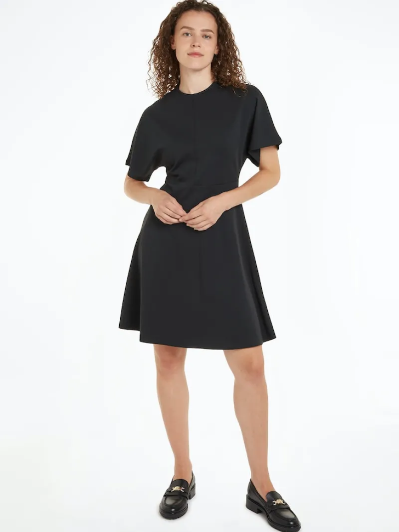 Tommy Hilfiger Kleider*F&F INTERLCK MODAL KNEE DRS SS Black