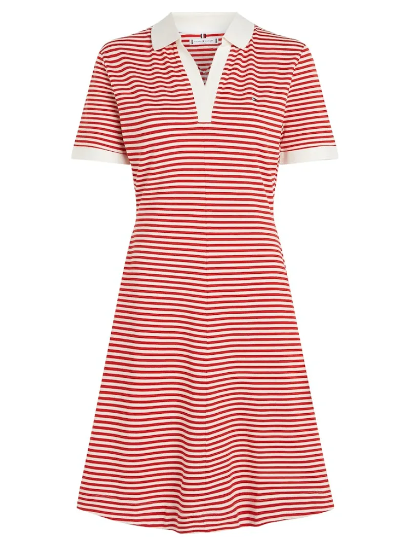 Tommy Hilfiger Kleider*F&F OPEN PLCKT LYCLL POLO DRS SS breton fierce red-ecru