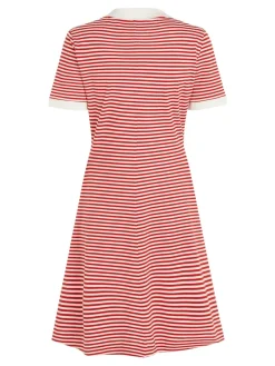 Tommy Hilfiger Kleider*F&F OPEN PLCKT LYCLL POLO DRS SS breton fierce red-ecru