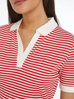 Tommy Hilfiger Kleider*F&F OPEN PLCKT LYCLL POLO DRS SS breton fierce red-ecru