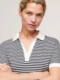 Tommy Hilfiger Kleider*F&F OPEN PLCKT LYCLL POLO DRS SS breton ecru-desert sky