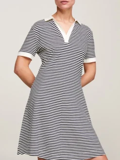 Tommy Hilfiger Kleider*F&F OPEN PLCKT LYCLL POLO DRS SS breton ecru-desert sky