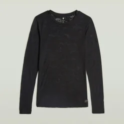 G-star Raw Shirts*Fine lace aop slim r t wmn ls dk black lace wave
