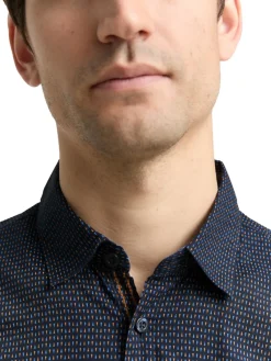 Tom Tailor Hemden|Big Boys*Fitted Hemd mit Muster navy mini spike design