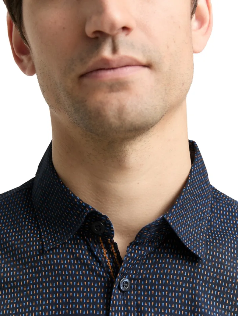 Tom Tailor Hemden|Big Boys*Fitted Hemd mit Muster navy mini spike design