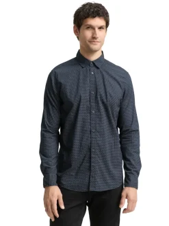 Tom Tailor Hemden|Big Boys*Fitted Hemd mit Muster navy mini spike design