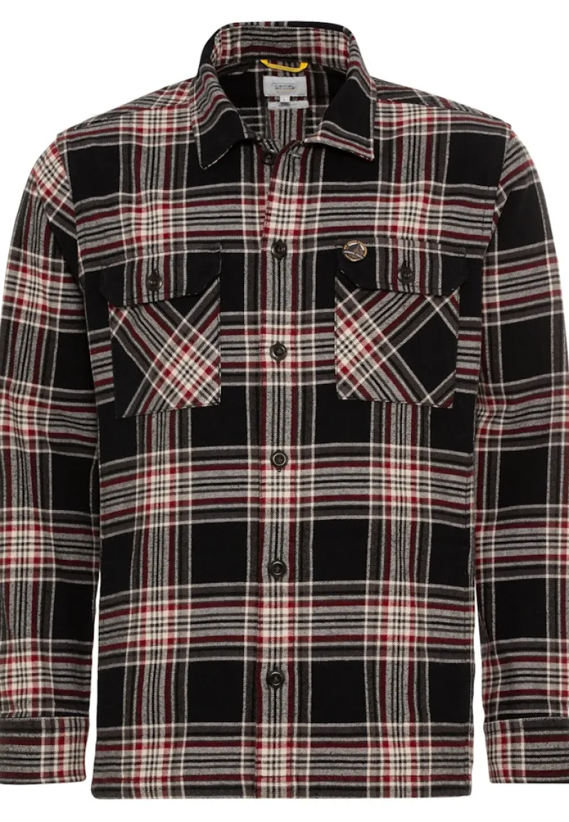 Camel Active Hemden|Big Boys*Flanell Overshirt im Karomuster Anthra