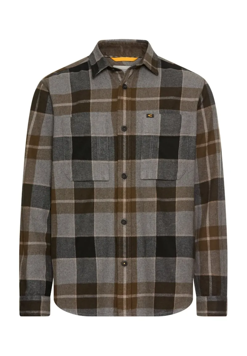Camel Active Hemden|Big Boys*Flanellhemd mit Kontrastdetails und Brusttaschen Asphalt