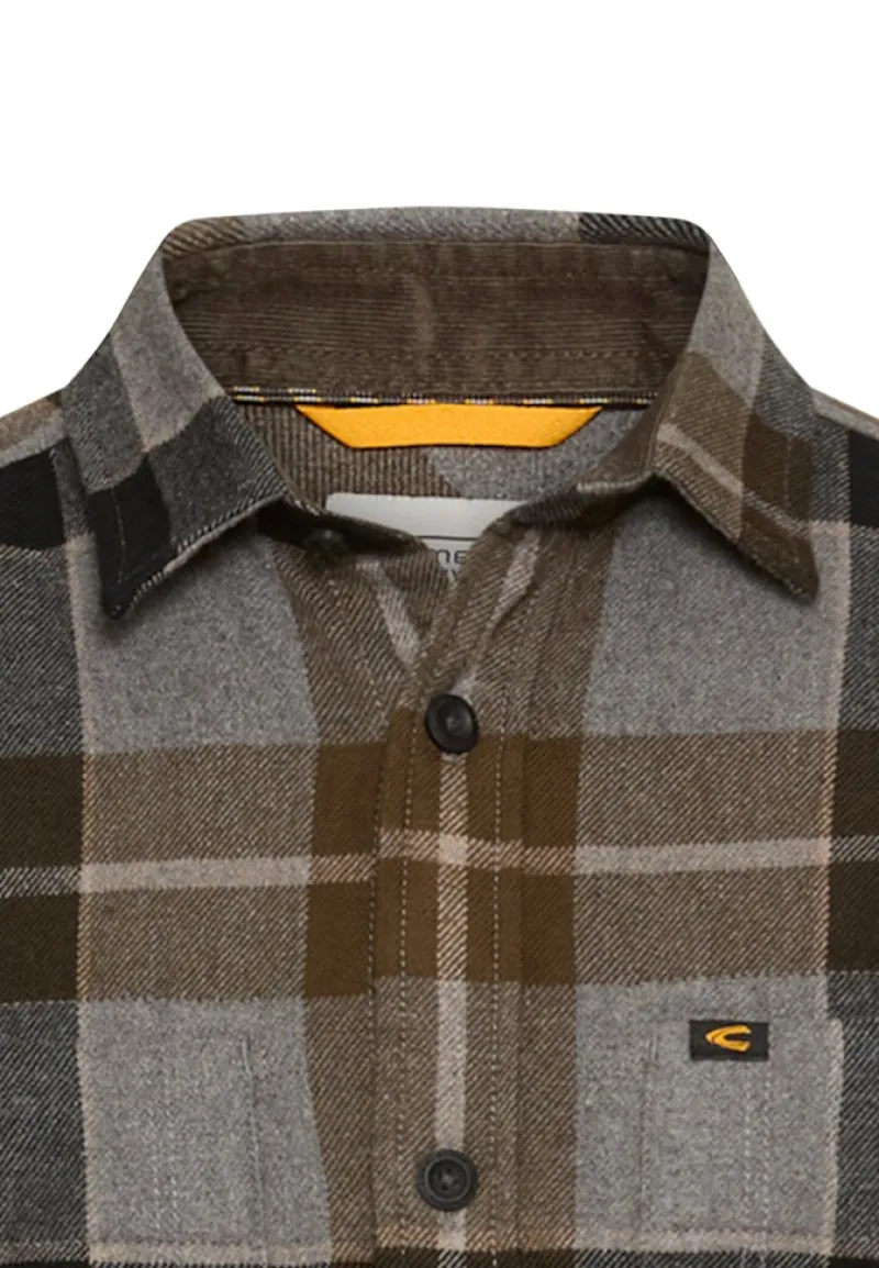 Camel Active Hemden|Big Boys*Flanellhemd mit Kontrastdetails und Brusttaschen Asphalt