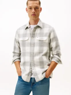 Tommy Hilfiger Big Boys|Hemden*FLANNEL CHECK SHIRT JACKET light grey htr - check