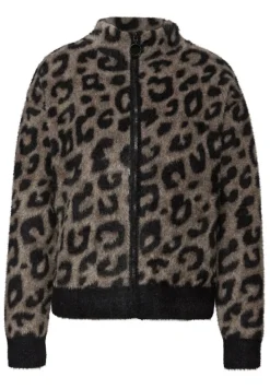 STREET ONE STUDIO Pullover & Sweatshirts*Flauschiger Leo Cardigan Black