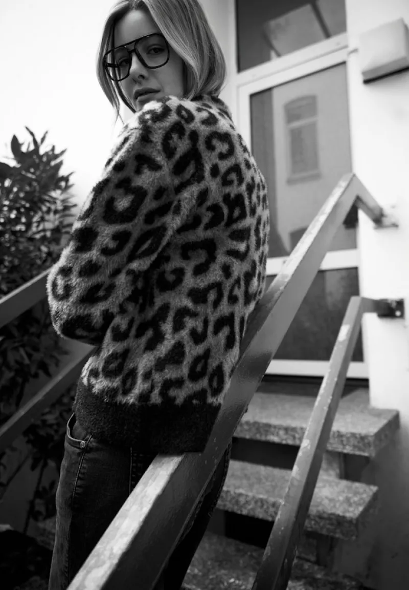 STREET ONE STUDIO Pullover & Sweatshirts*Flauschiger Leo Cardigan Black