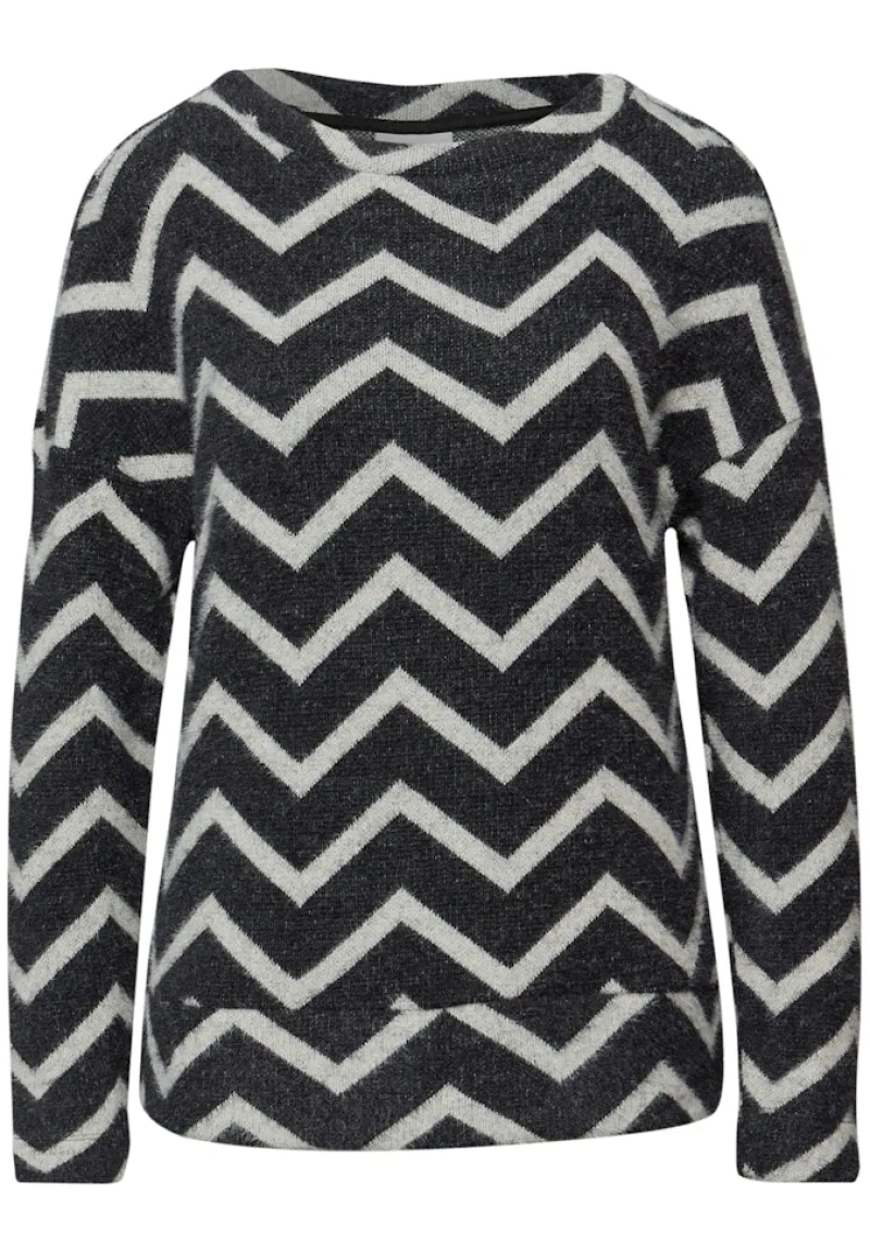 Street One Shirts*Flauschiges Shirt Black