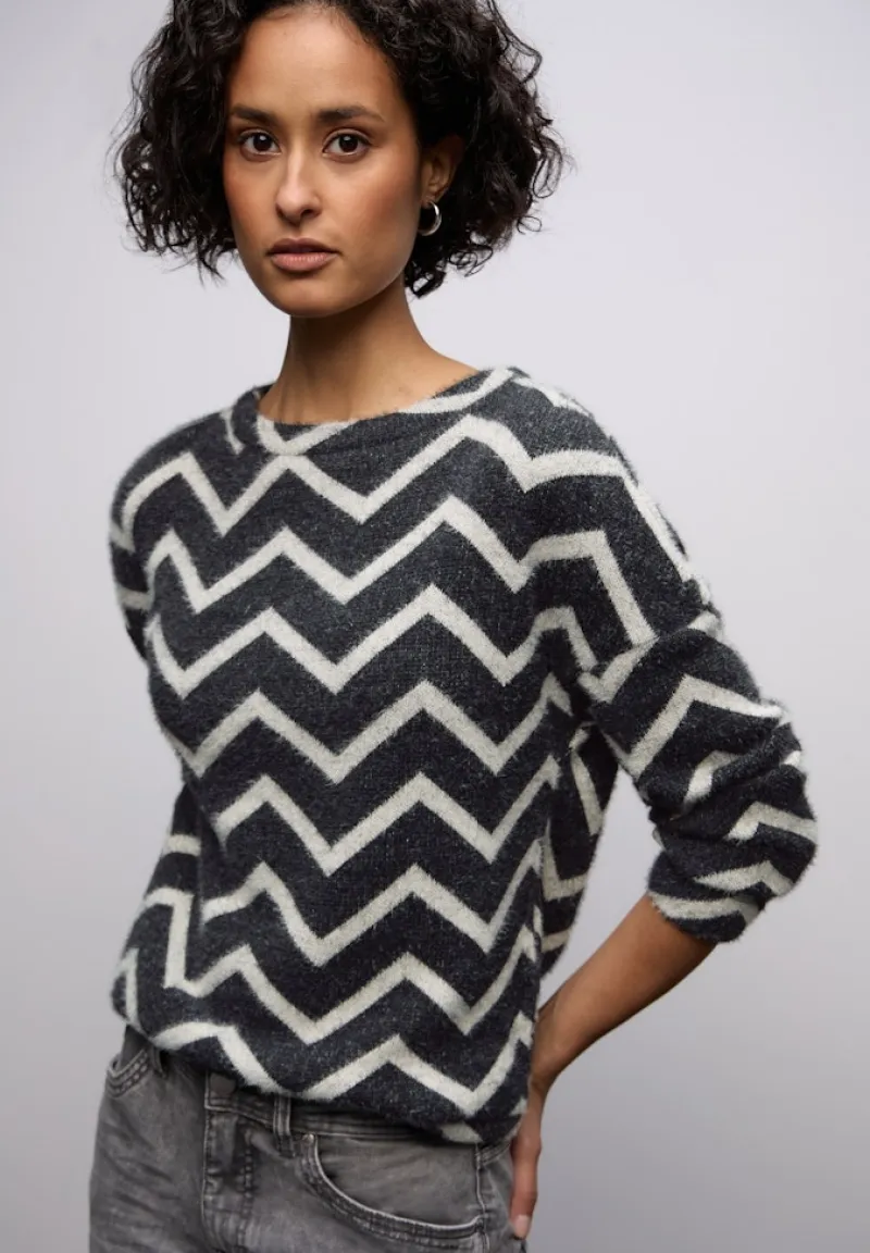 Street One Shirts*Flauschiges Shirt Black