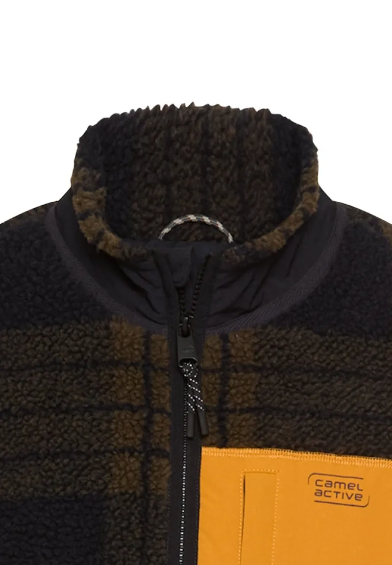 Camel Active Pullover & Sweatshirts|Big Boys*Fleecejacke mit verstellbarem Kordelzug und Kontrasttasche dark brown