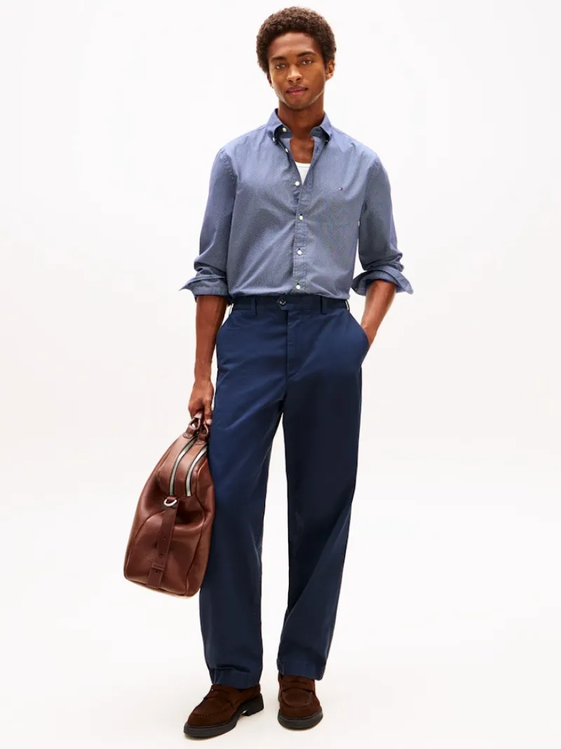 Tommy Hilfiger Hemden|Big Boys*FLEX POPLIN MICRO RF PRINT SHIRT preppy navy - allover